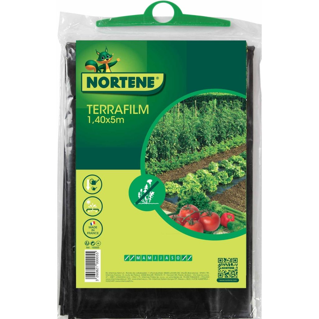 Film de paillage noir toutes cultures 35 microns 1,40 x 5 m TERRAFILM
