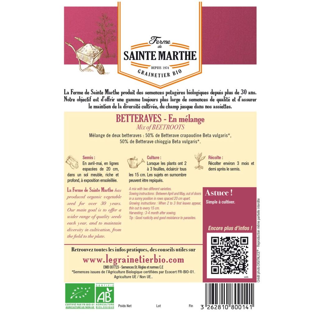 Betteraves en mélange (Crapaudine et Chioggia) - Ferme de Ste Marthe