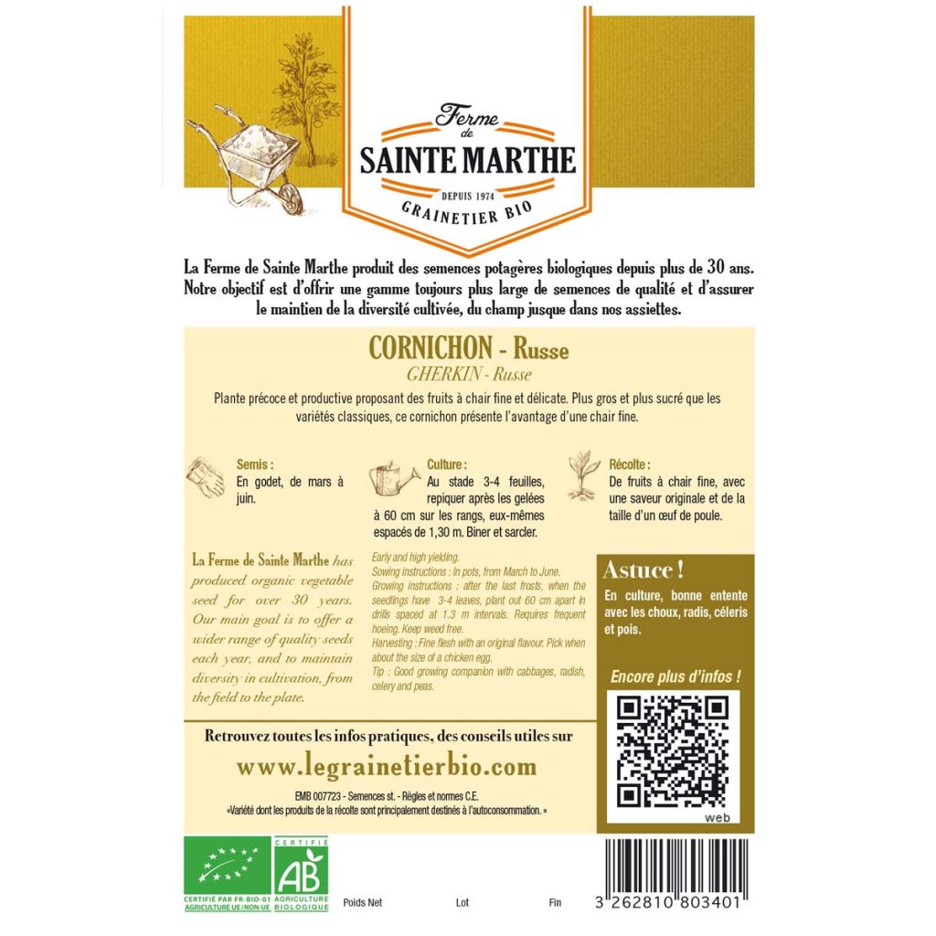 Cornichon Russe AB - Ferme de Ste Marthe