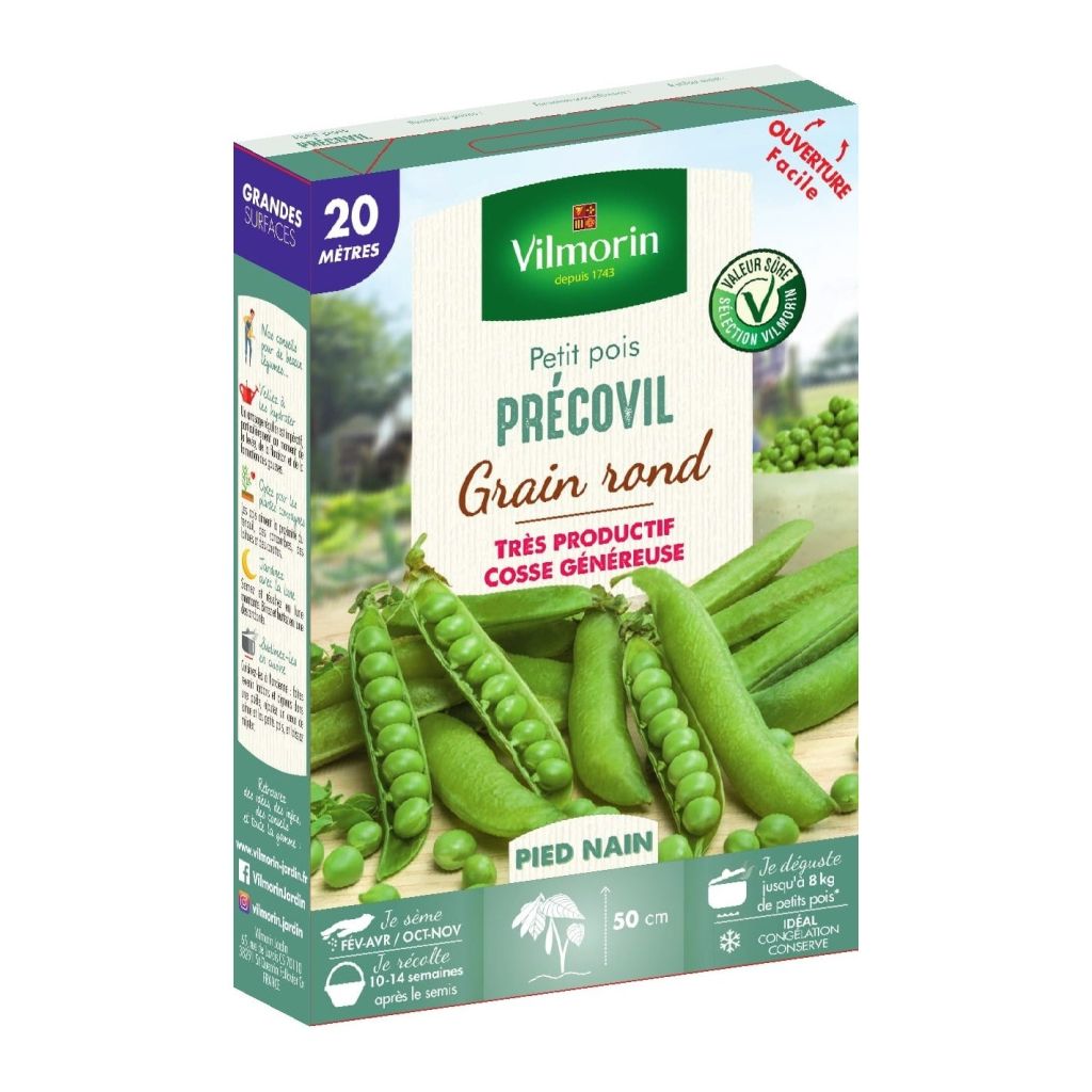 Ervilha anã Précovil (grãos redondos) Vilmorin
