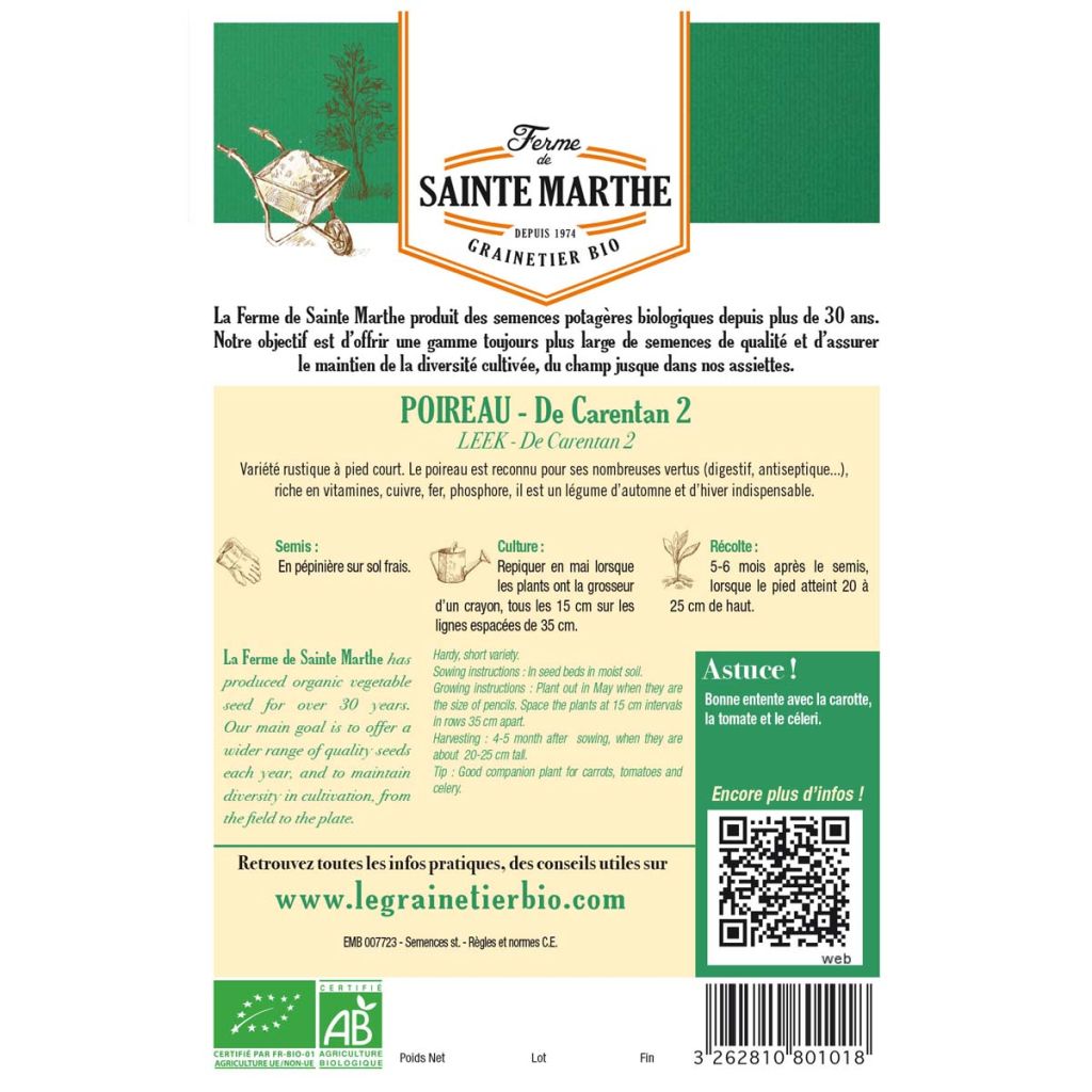 Alho francês de Carentan 2 Ferme de Sainte Marthe Bio