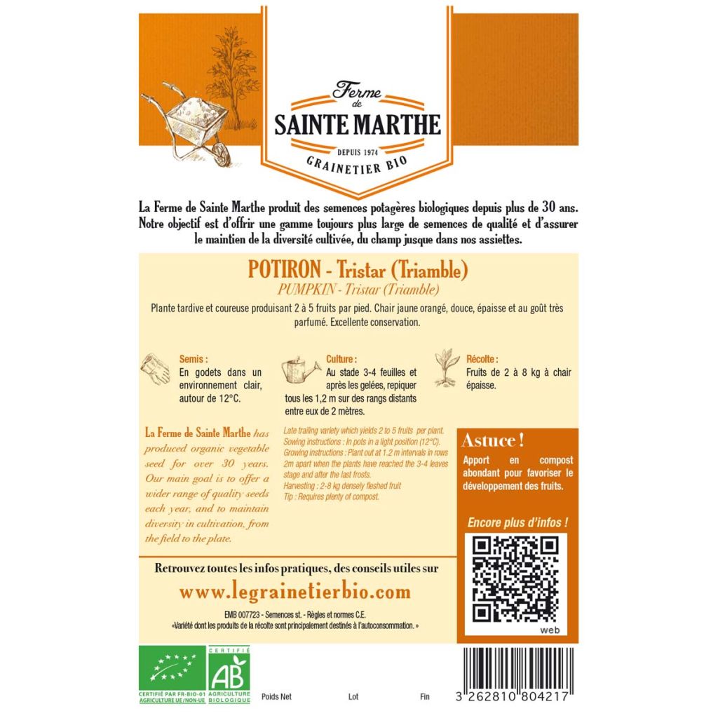 Potiron Tristar AB - Ferme de Ste Marthe