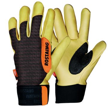 Luvas profissionais, tamanho Rostaing, palma em couro Rameau castanho