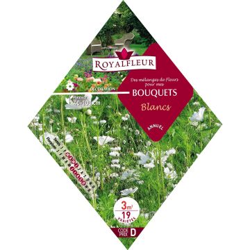 Mistura de flores brancas para ramo para semear - Saqueta 3 m²
