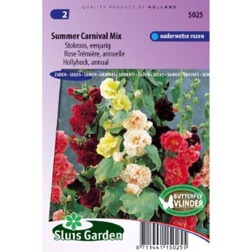 Alcea rosea Summer Carnival Mix em sementes