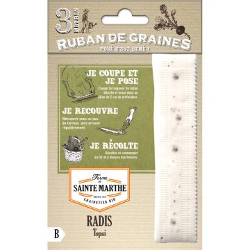 Fita de sementes de Rabanete Topsi Organic - Ferme de Sainte Marthe